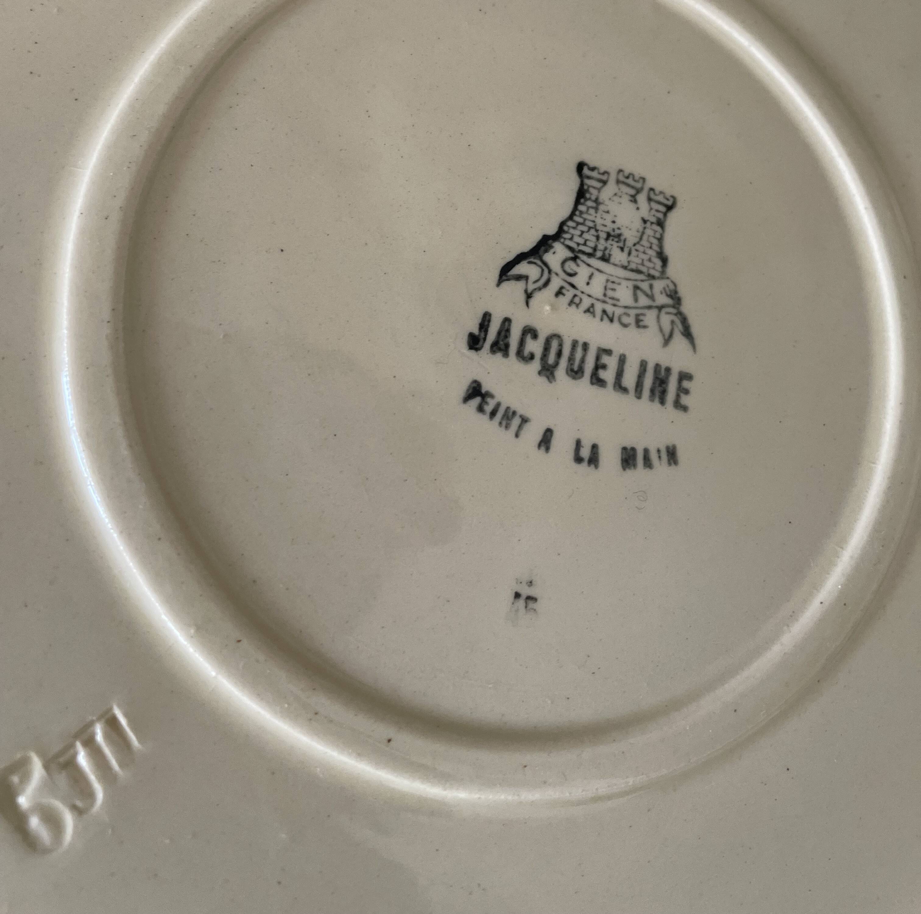 Antique serving platter in gien earthenware.