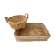 Duo of baskets in braided rattan