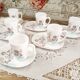 Set of 6 ARC FRANCE espresso coffee cups and undercups with location for sweets