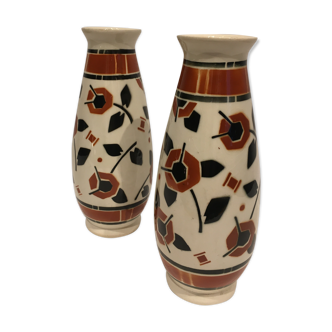 Vases Luneville Art deco
