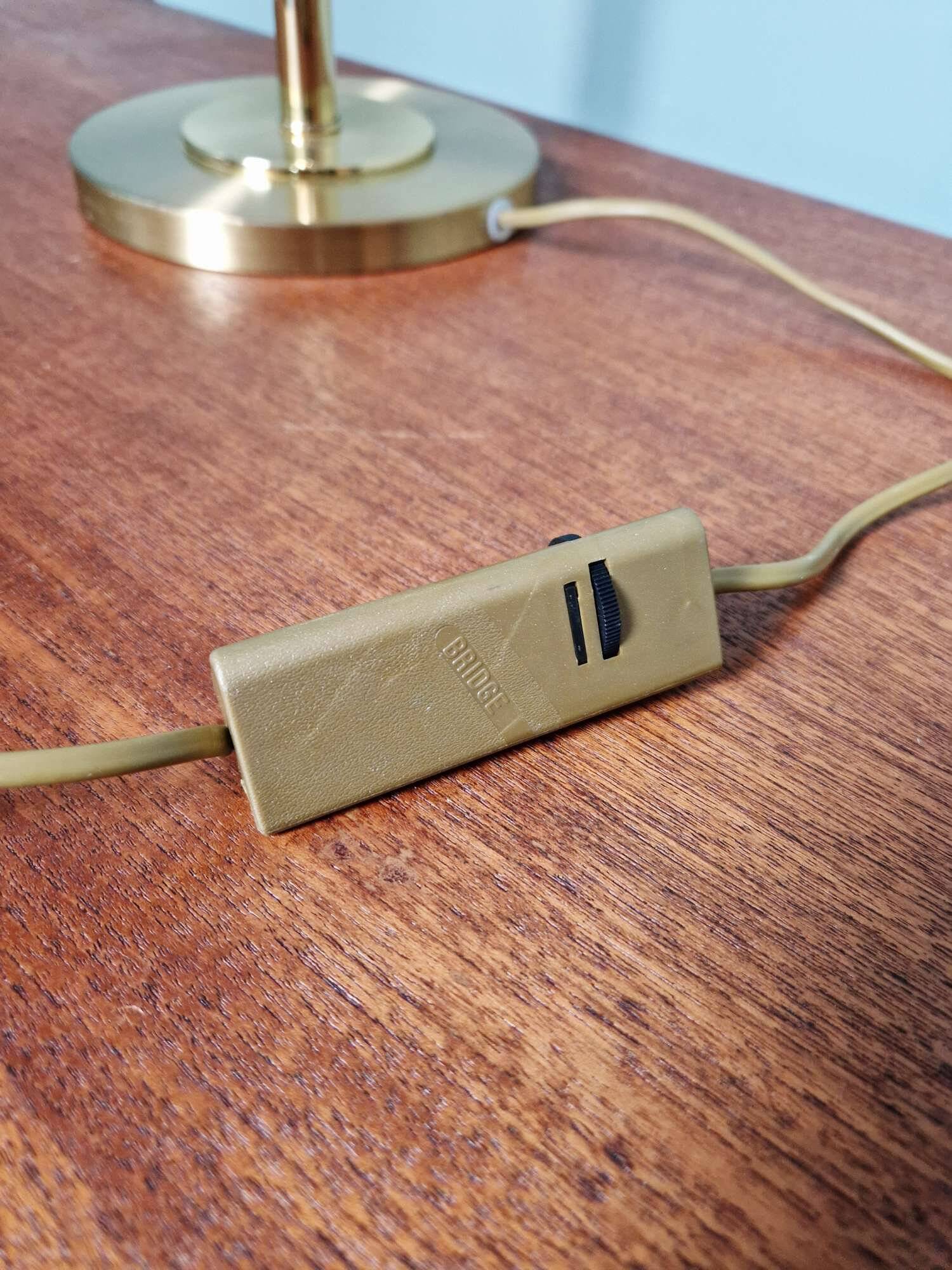 Lampe de bureau articulée en laiton, Boulanger (Belgique), 1970-80