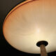 Vintage art deco pendant lamp, gradient glass, red beige, brass, 30 years