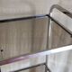 Side table in chrome metal and smoked glass - 70s/80s