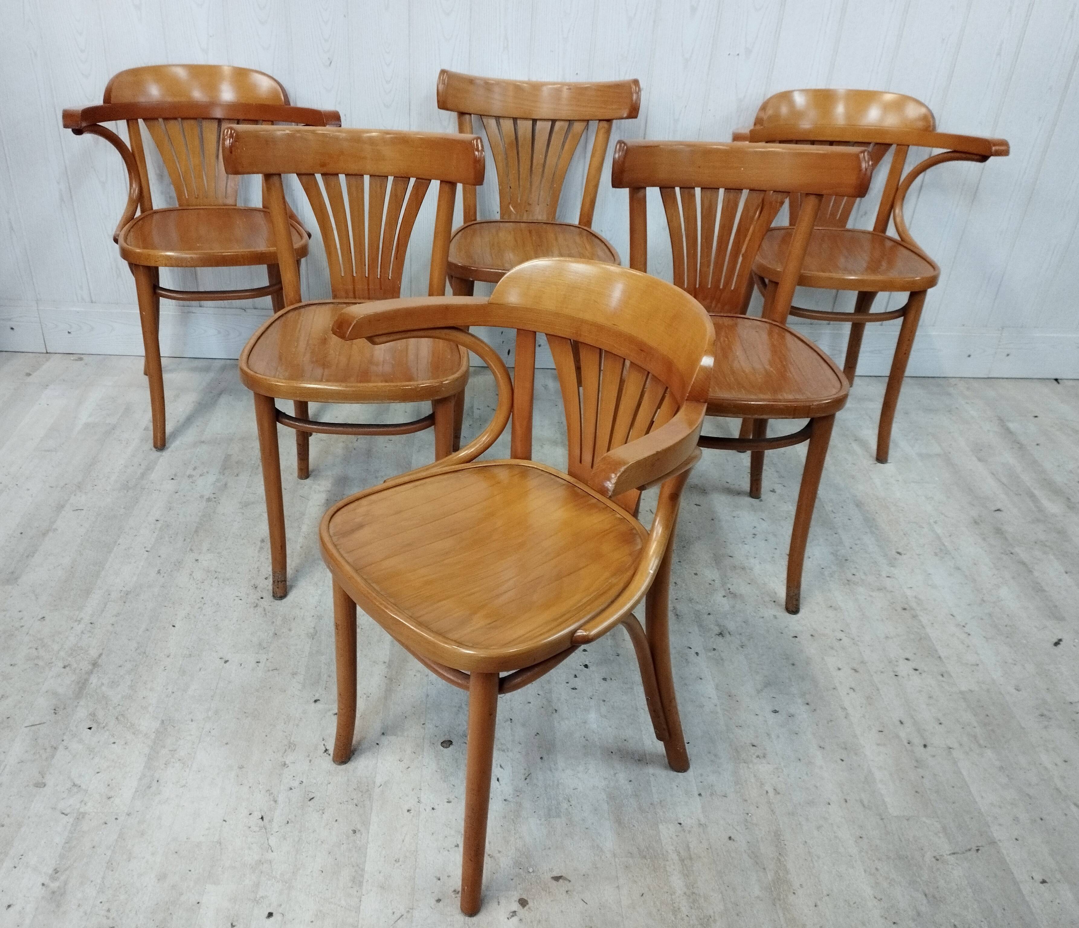 Set de 6 chaises et fauteuils bistrot