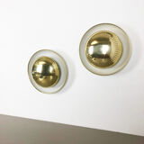 Set of two modernist brass metal sconces wall light, italy, 1950s