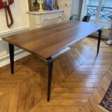 Ligne Roset Odessa Table – European Walnut / Black Base – New Condition