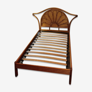 Vintage bamboo rattan bed