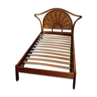 Vintage bamboo rattan bed