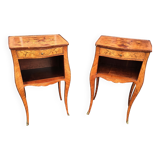 Paire de chevets marqueterie ancien style louis xvi