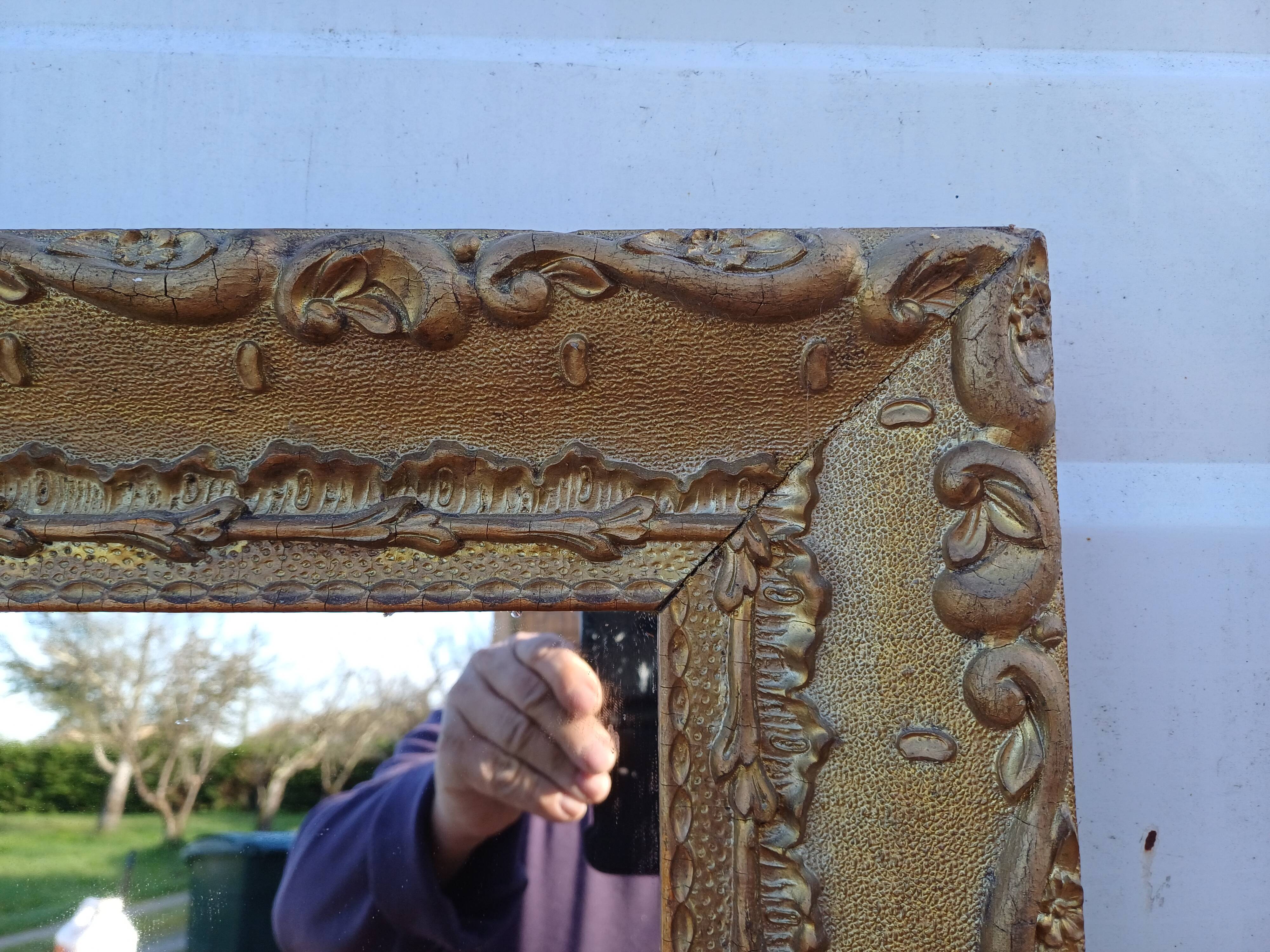 Mirror Wood and gilded Stuk