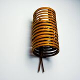 JA “Junco” caned rattan wall lamp by Coderch for Tunds, 1960, Spain