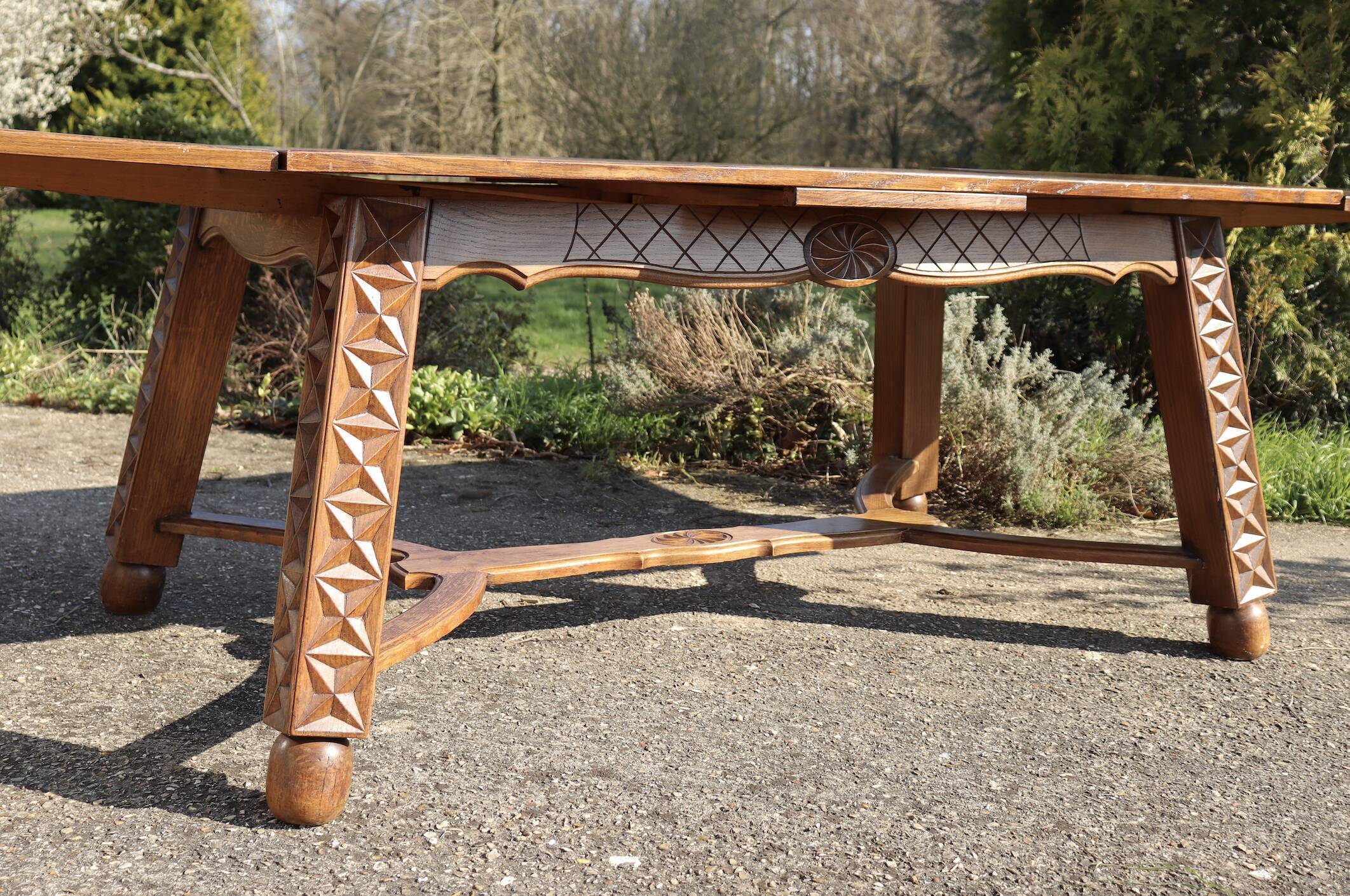 Vintage carved solid wood table
