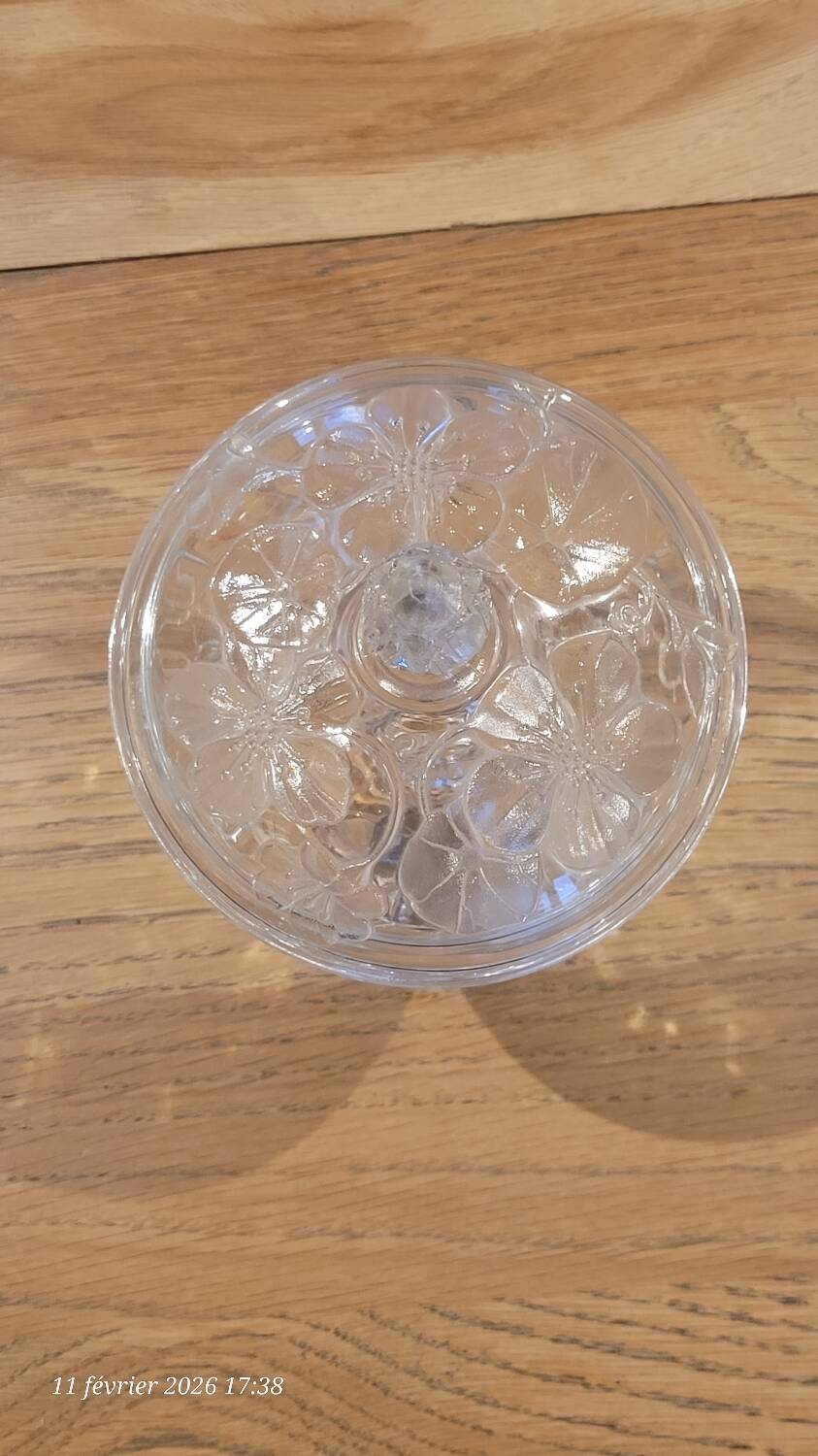 Pressed glass bonbonnière