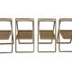 Ensemble vintage de 4 chaises pliantes, design en sangle et bois, années 1970