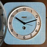 Clock formica vintage clock square wall silent "Blue Silver Sky"