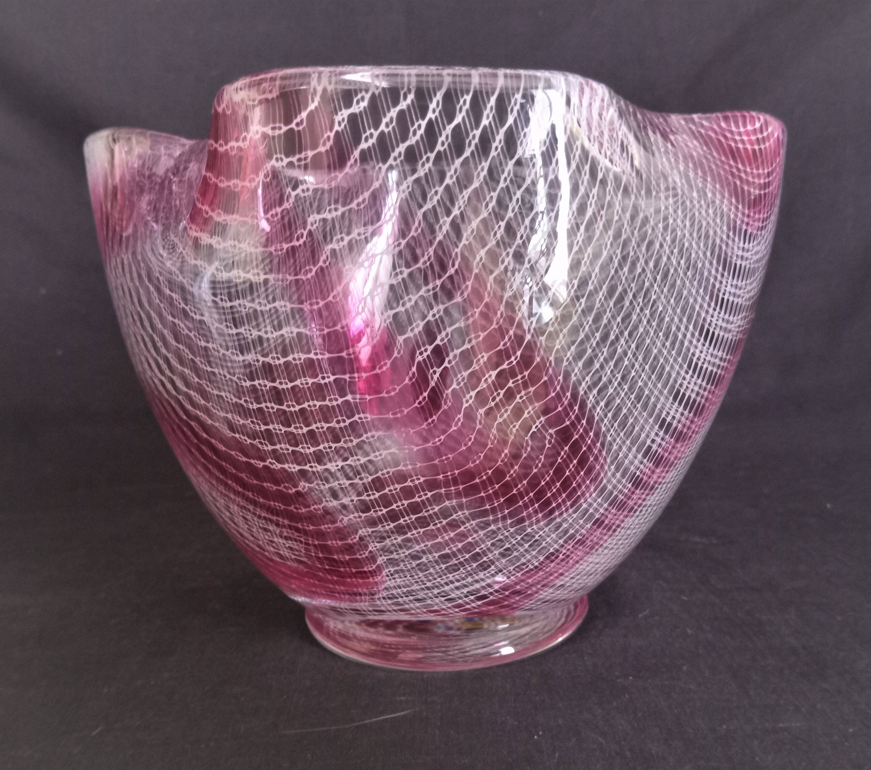 Glass vase with filigree motifs A. D. Copier, Leerdam, Netherlands