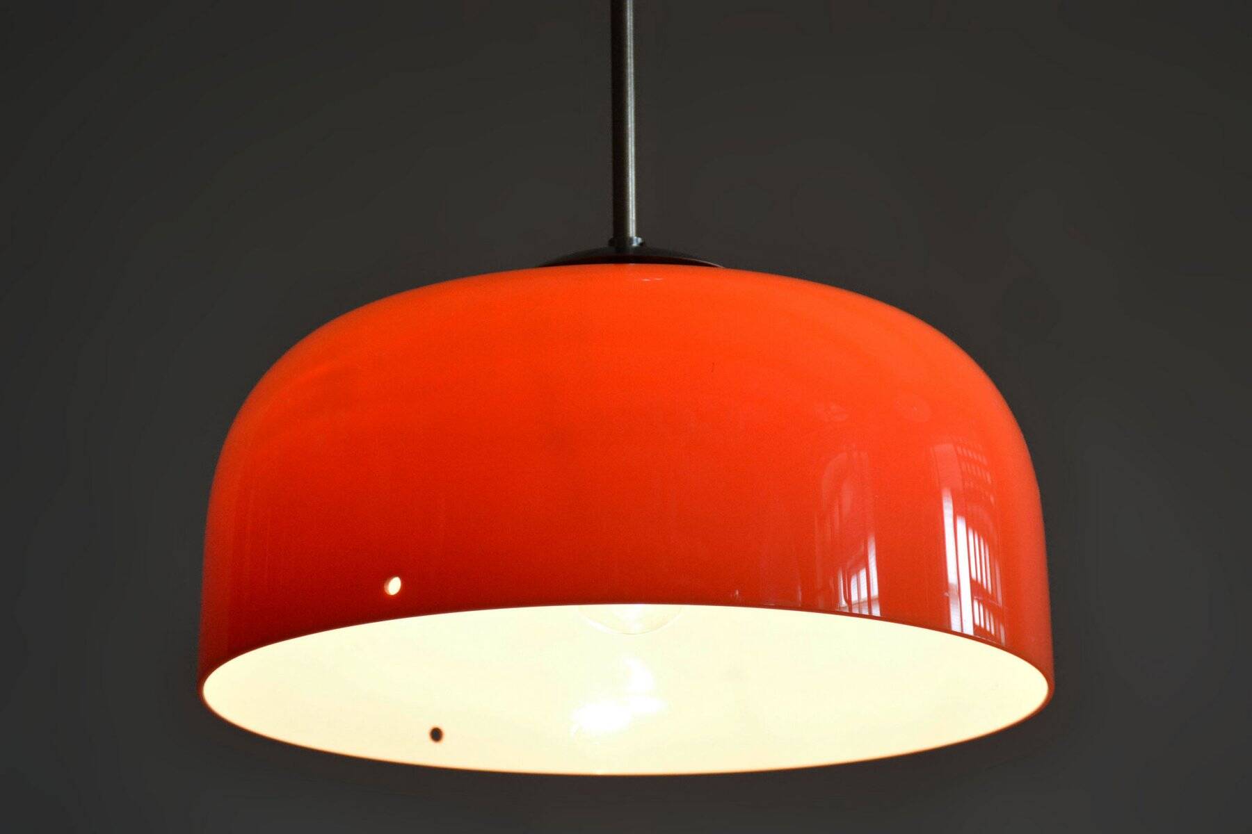 Mid-Century Chandelier in Chrome, Plastic and Glass, Italy, 1960s