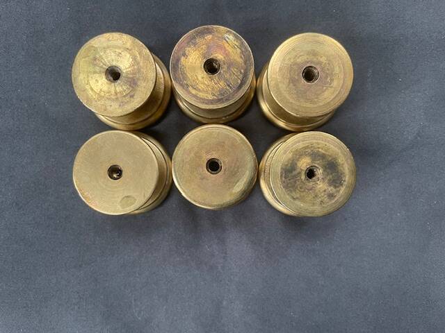 6 antique bronze handle buttons