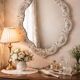 Rococo mirror in floral and gilded Saxon porcelain – Louis XV style