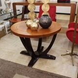 Table art déco en palissandre et cuir France vers 1930