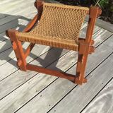 Brazilian stool in teak and rope