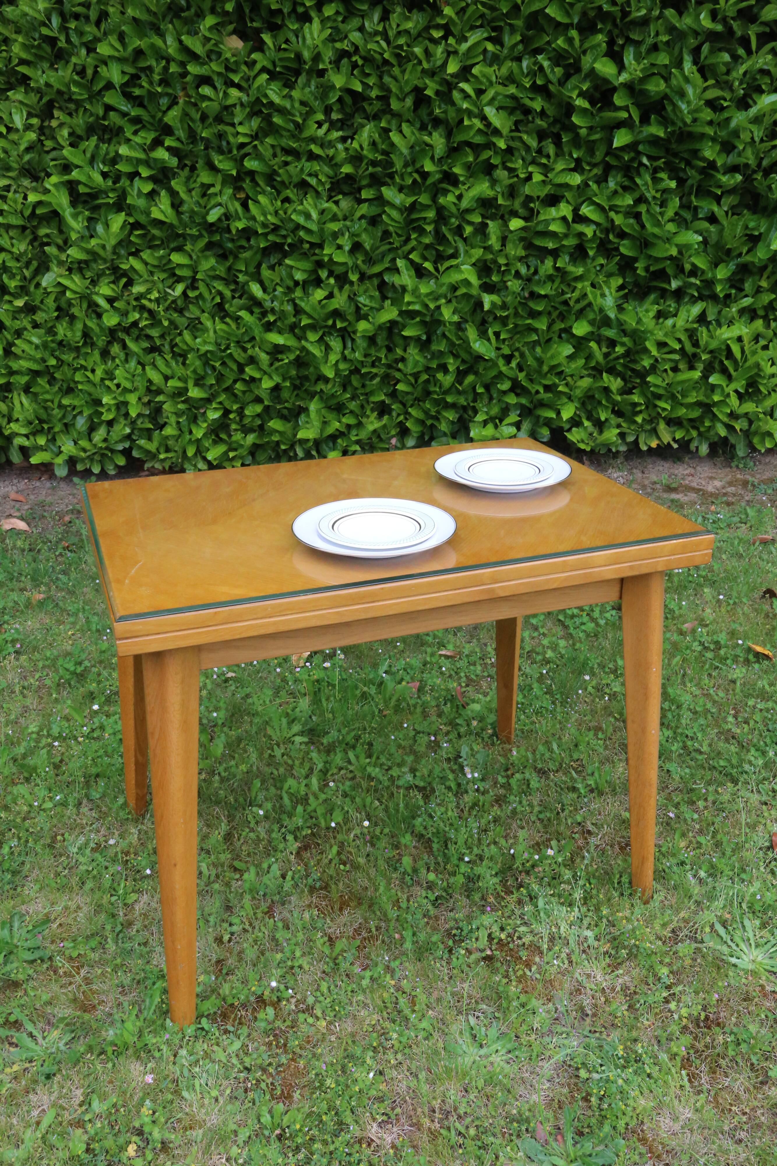 Pretty glass pine table, vintage