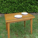 Pretty glass pine table, vintage