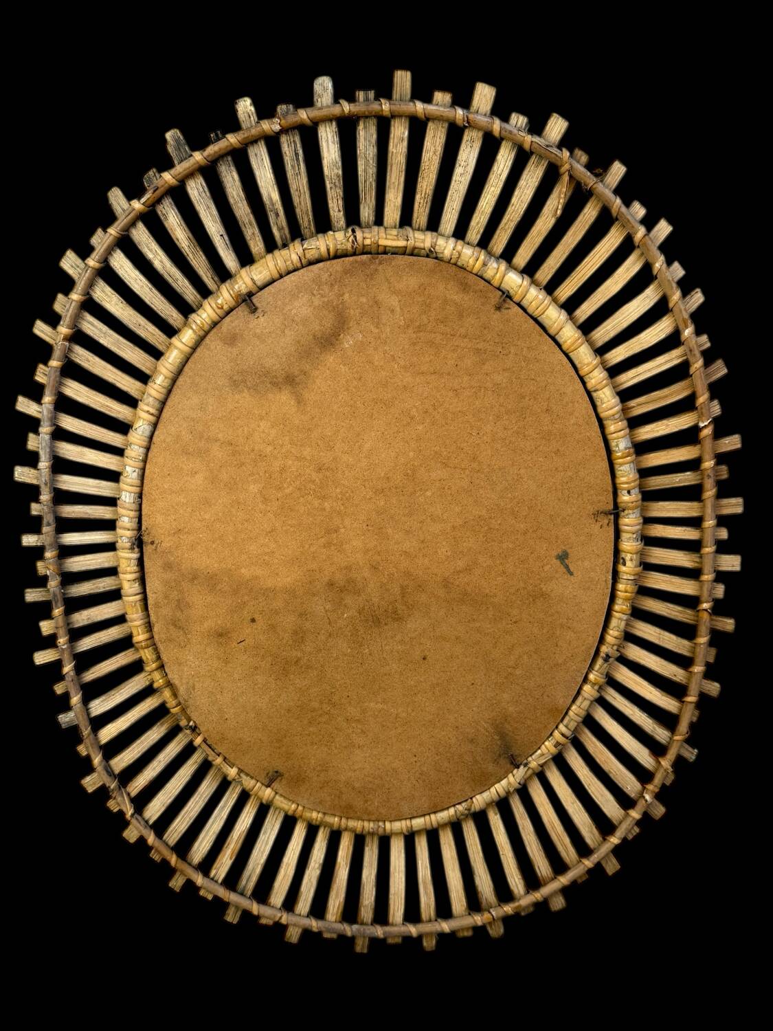 Vintage rattan mirror from the 1950s France