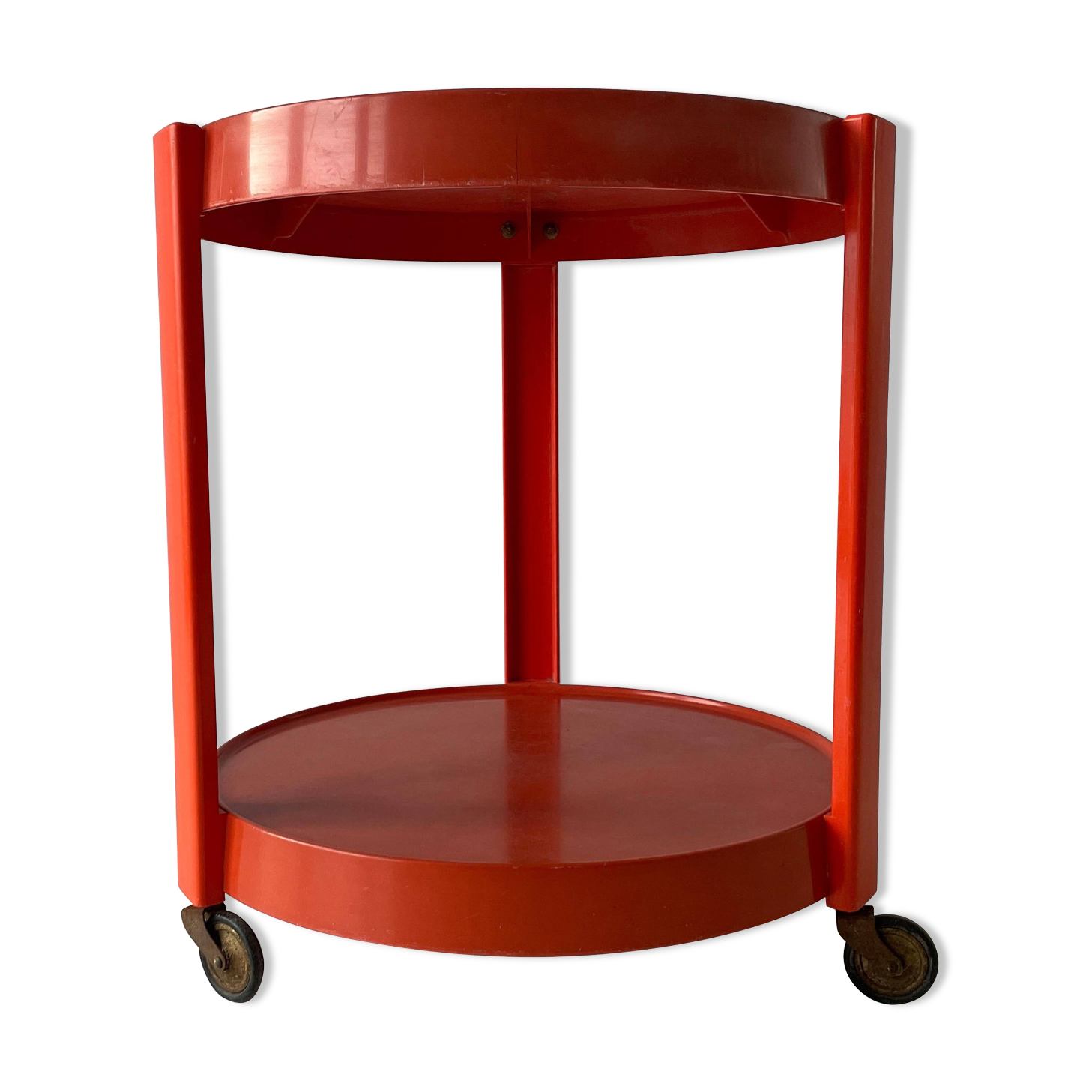 Chariot en plexiglas orange AGE, années 1970, Allemagne
