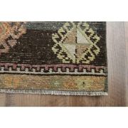Tapis couloir vintage turc Oushak fait à la main en laine orange 76x374