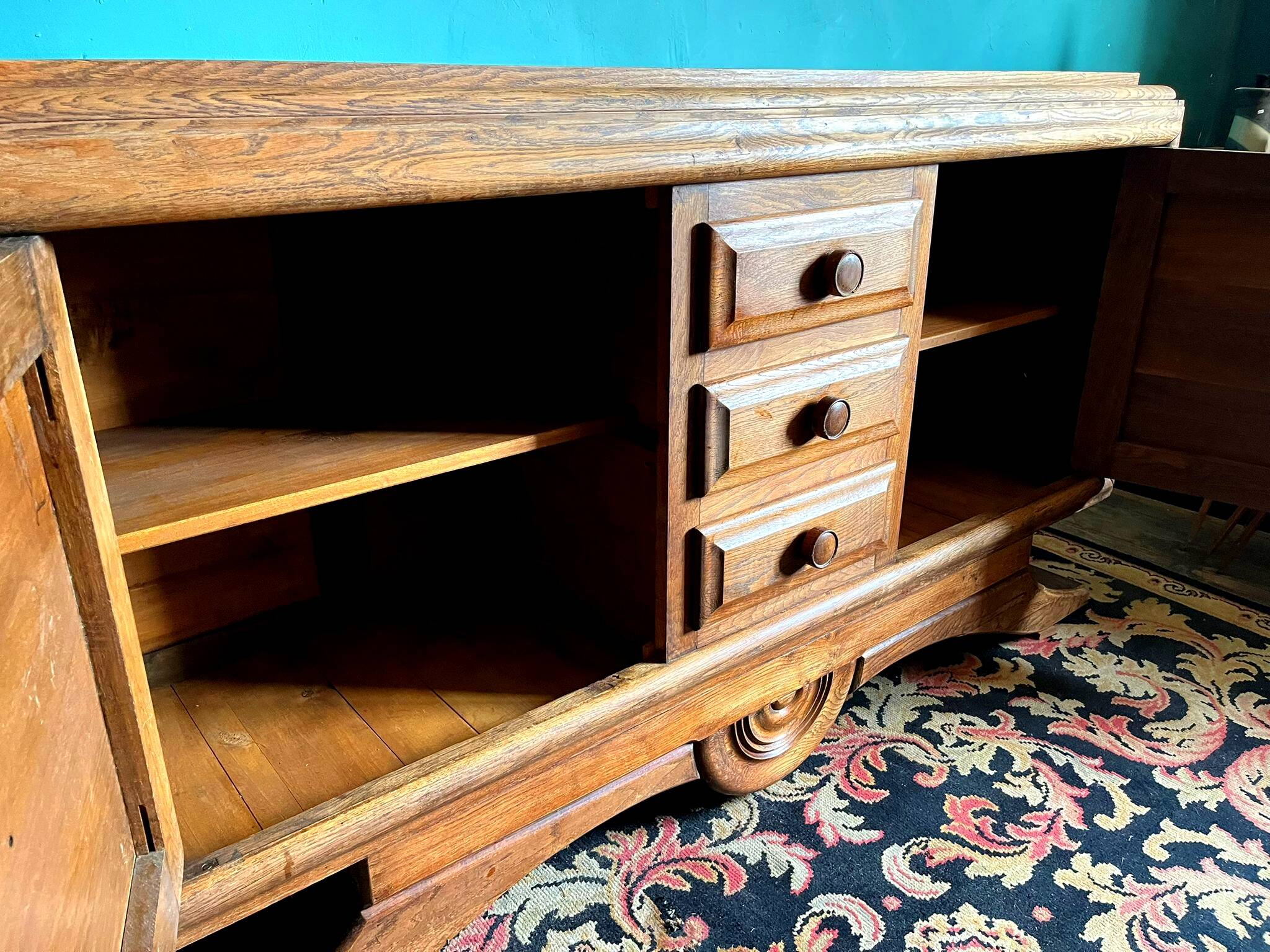 Sideboard, Charles Dudouyt, circa 1940, Art Deco, Brutalism, Modernism