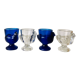 Electric blue and white glass shells