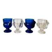 Electric blue and white glass shells