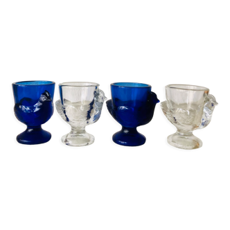 Electric blue and white glass shells