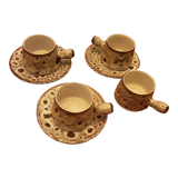 4 cups and 3 sous cups faience Vallauris Grandjean Jourdan