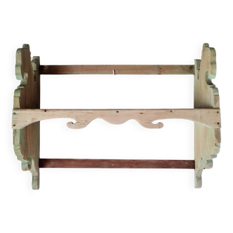 Etagère murale ancienne en bois brut