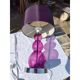 Lampe vintage en chrome et verre de couleur