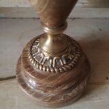 Old large onyx marble stone lamp foot