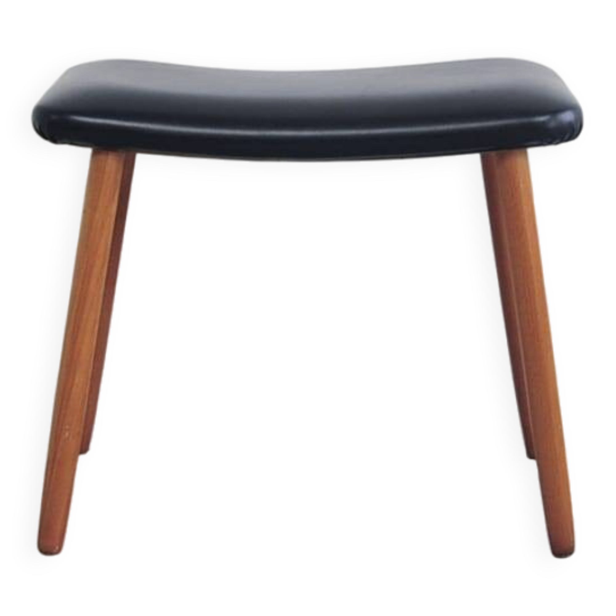 Banc, repose-pieds en teck et cuir