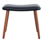Banc, repose-pieds en teck et cuir