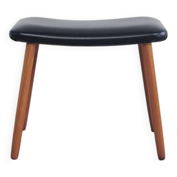 Banc, repose-pieds en teck et cuir