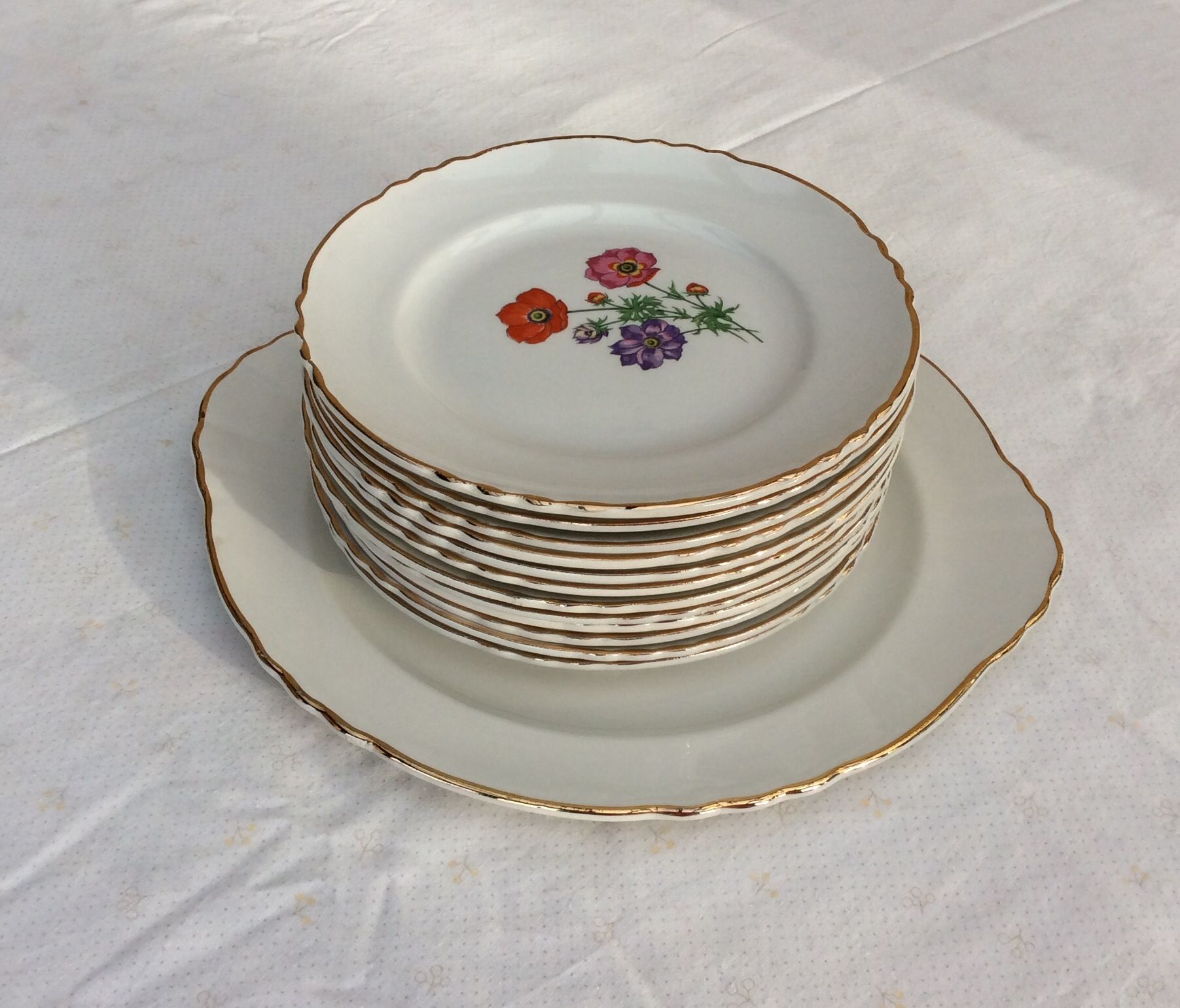 Cake service Orchies Moulin des Loups Model BEAULIEU - vintage