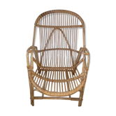 Fauteuil en osier et rotin des années 60/70