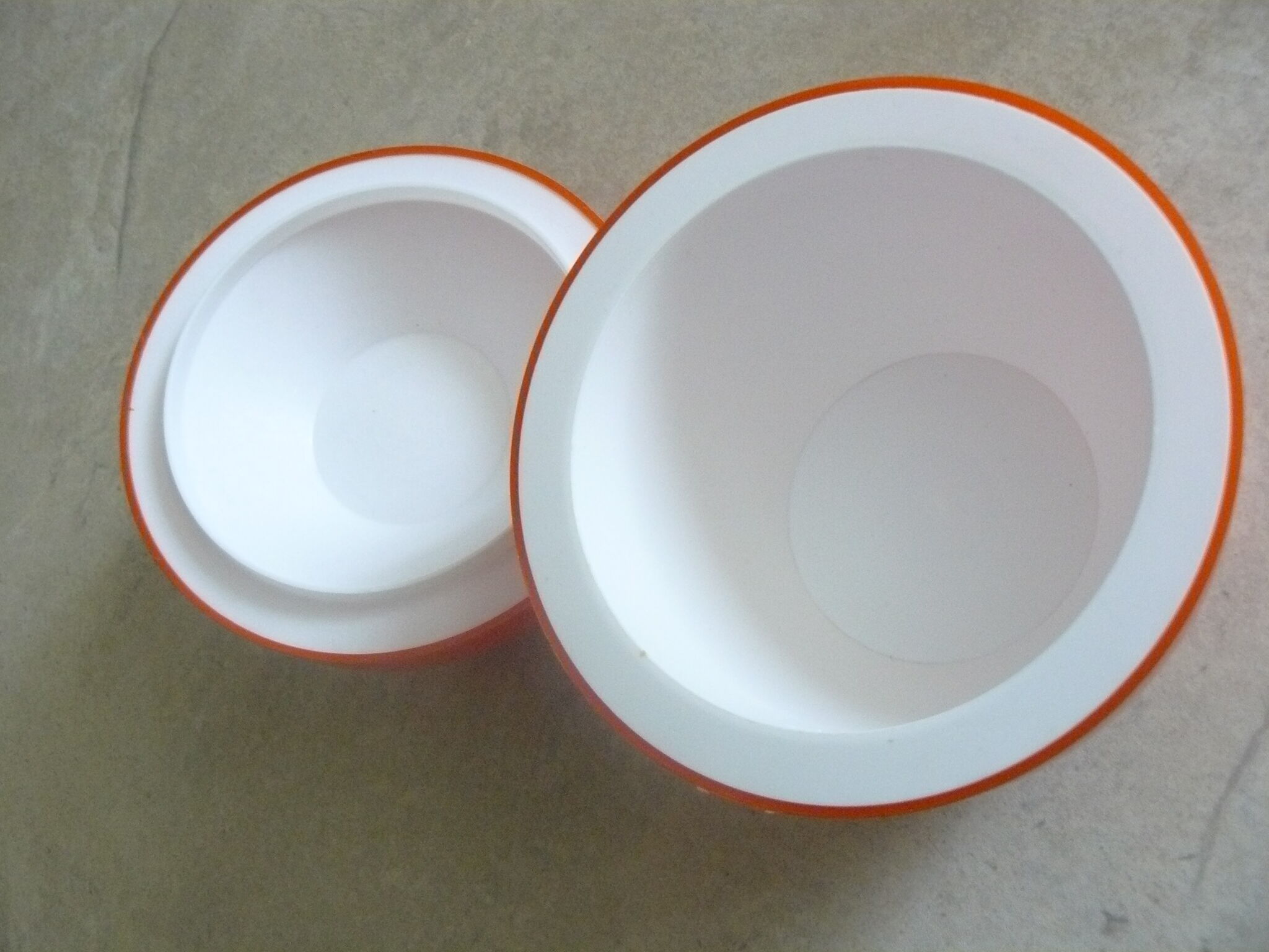 Orange apple ice bucket, 70 years