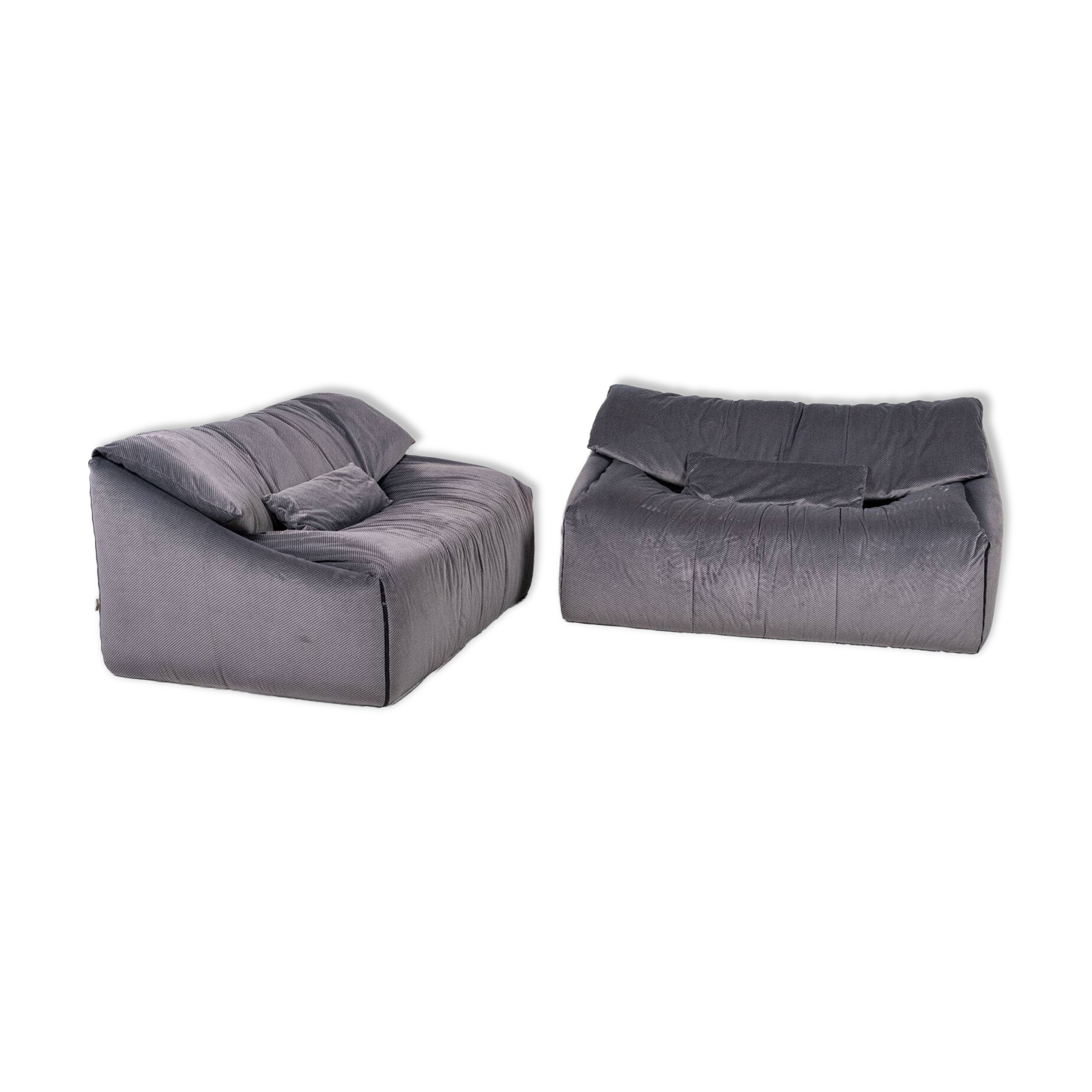 Compact pair of Plumy sofas, Annie Hiéronimus for Cinna, 1980s