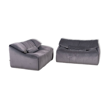 Compact pair of Plumy sofas, Annie Hiéronimus for Cinna, 1980s