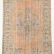 Tapis oriental turc vintage pêche et bleu