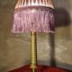 brass column lamp, worked brass from 1880 with cut glass dome, 45x22, superb