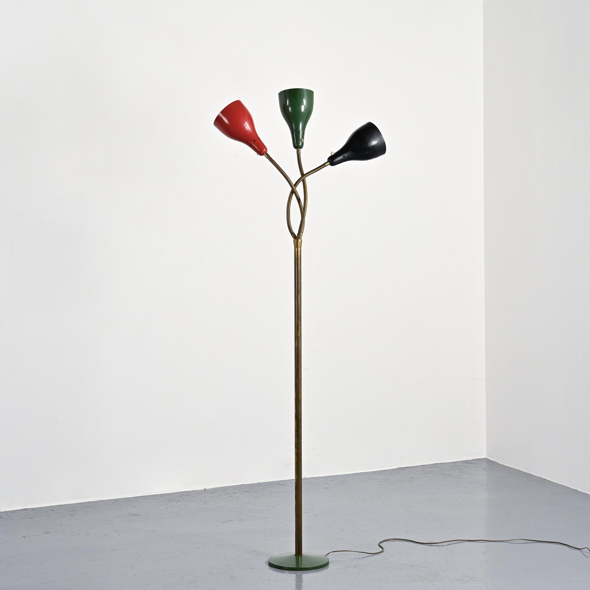 Lampadaire orientable par Giuseppe Ostuni, O'Luce circa 1950