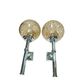 Paire d'appliques murales vintage en verre et chrome – 35 cm (H) x 15 cm (P)